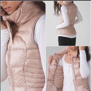 Lululemon Rose Gold awesome fluffer puffer vest